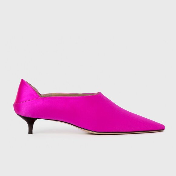 Fire – Fuchsia Satin Heels, Bold 30mm Shoes, New in Box - Picture 5 of 6